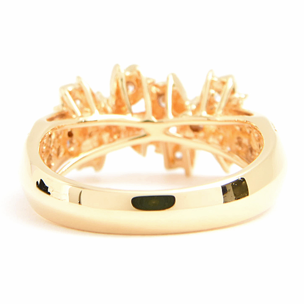 ポンテヴェキオ 指輪 レディース フラワーモチーフ ダイヤ リング D0.40ct 0.12ct 10号 イエローゴールド K18YG Ponte Vecchio 中古