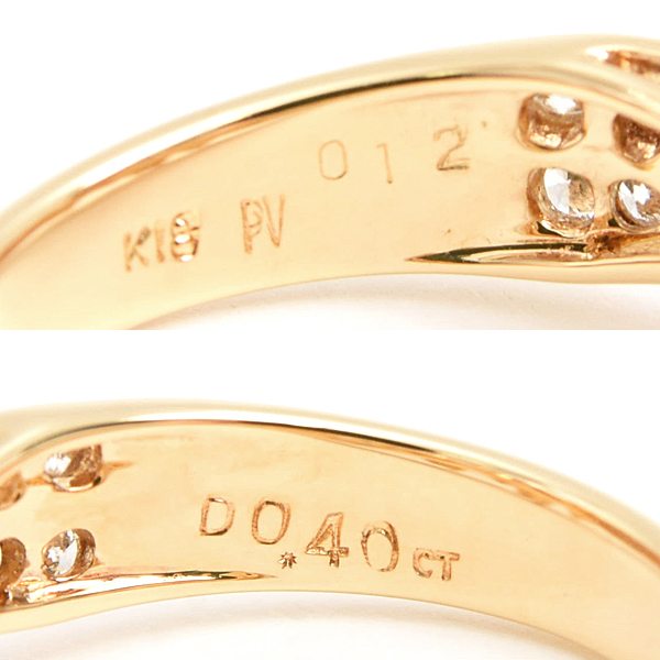 ポンテヴェキオ 指輪 レディース フラワーモチーフ ダイヤ リング D0.40ct 0.12ct 10号 イエローゴールド K18YG Ponte Vecchio 中古