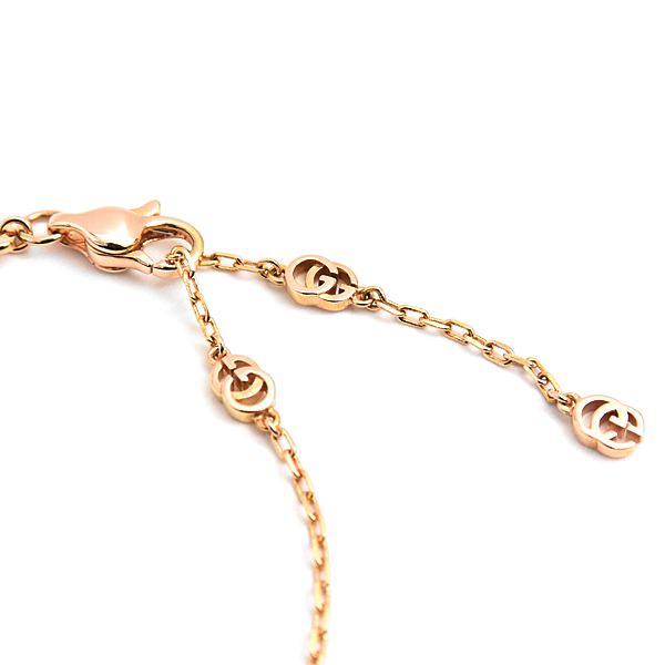 グッチ ネックレス レディース GGランニング ダブルG ピンクゴールド ペンダント GUCCI 687118 750PG K18 中古