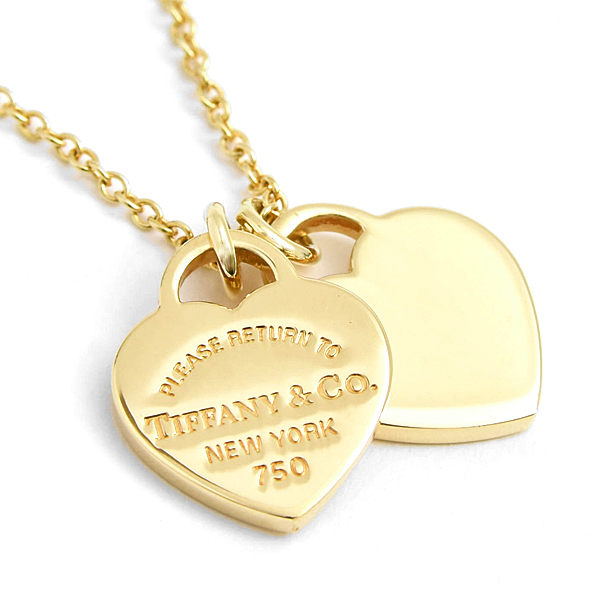 ティファニー ネックレス レディース リターン トゥ ダブル ハート タグ ペンダント ミニ イエローゴールド TIFFANY 60011459 750YG 中古