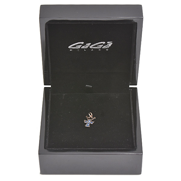 ガガミラノ ペンダント レディース ブルーサファイア クロス M クラウン トップのみ 0.30ct 王冠 ピンクゴールド GaGa MILANO K18PG 中古