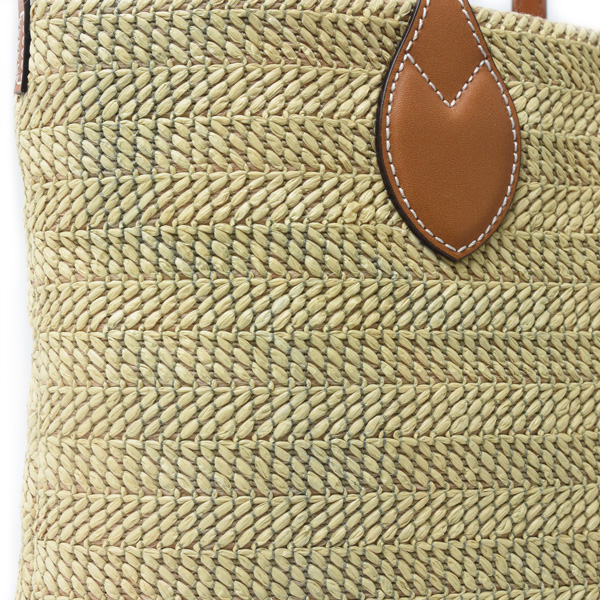 グッチ バッグ レディース パッチ スモール トートバッグ ショルダー ラフィア ブラウン系 GUCCI 779671 中古