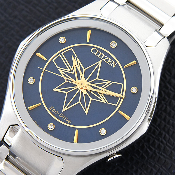 シチズン 時計 メンズ レディース エコドライブ  キャプテンマーベル ソーラー ネイビー文字盤 ステンレス CITIZEN EM0596-58W 中古