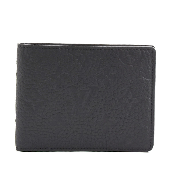 ルイヴィトン 財布 メンズ ポルトフォイユ ミュルティプル 二つ折り札入れ モノグラム トリヨン ブラック  Louis Vuitton M82072 中古