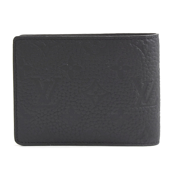 ルイヴィトン 財布 メンズ ポルトフォイユ ミュルティプル 二つ折り札入れ モノグラム トリヨン ブラック  Louis Vuitton M82072 中古