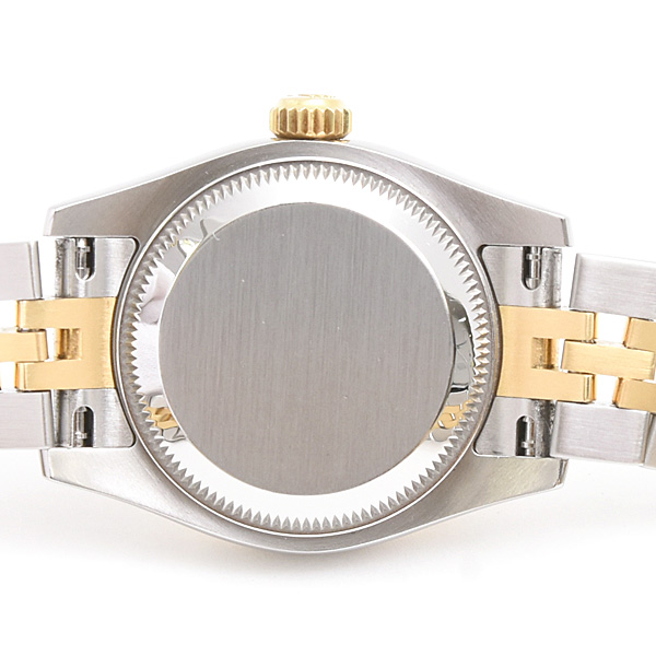 ロレックス 時計 レディース デイトジャスト ブラック文字盤 ランダム 自動巻  SS×YG ROLEX 179173 中古