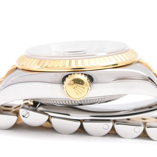 ロレックス 時計 レディース デイトジャスト ブラック文字盤 ランダム 自動巻  SS×YG ROLEX 179173 中古