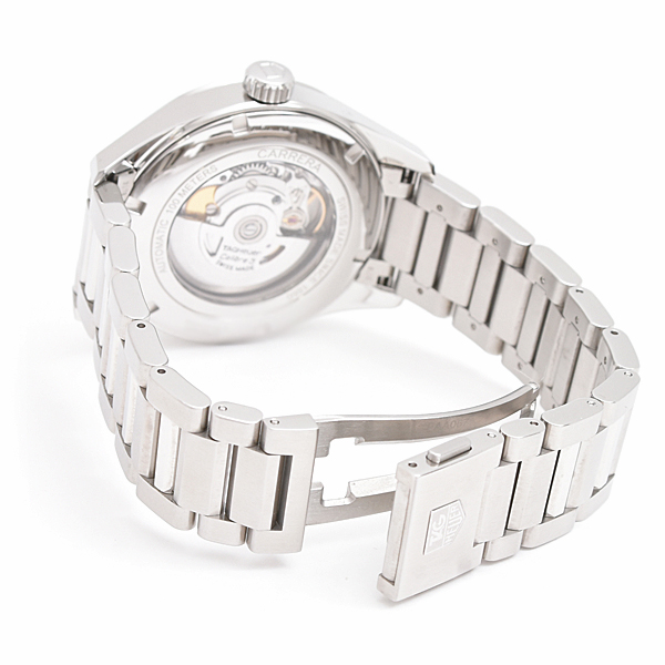 タグホイヤー 時計 メンズ カレラ キャリバー5 自動巻き 裏スケ ブラック文字盤 ステンレス SS TAG Heuer WAR201A-1 中古