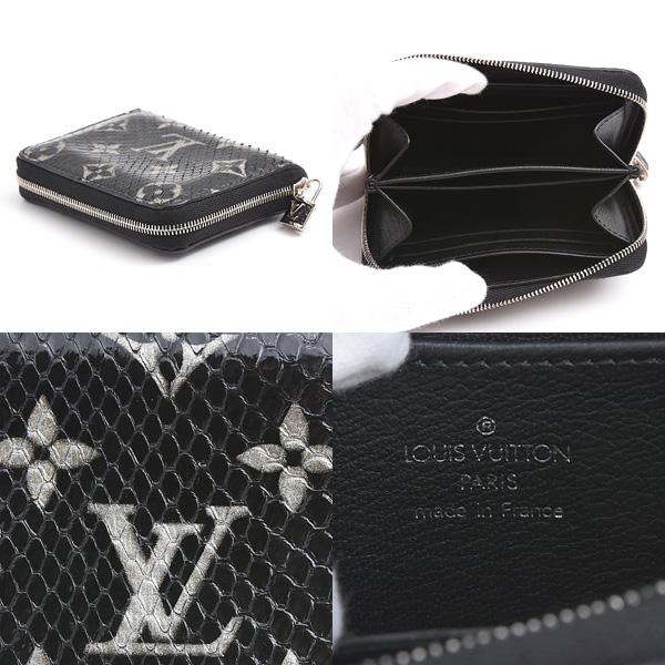 ルイヴィトン 財布 レディース メンズ モノグラムエキゾチック ジッピーコインパース パイソン ノワール Louis Vuitton N97059 中古