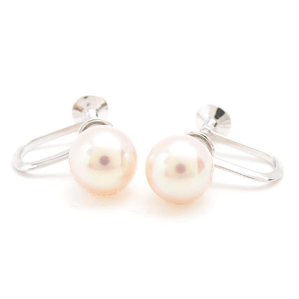 ミキモト イヤリング レディース 1Pパール 8.2mm～8.3mm珠 ホワイトゴールド MIKIMOTO K14WG 中古