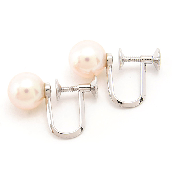 ミキモト イヤリング レディース 1Pパール 8.2mm～8.3mm珠 ホワイトゴールド MIKIMOTO K14WG 中古
