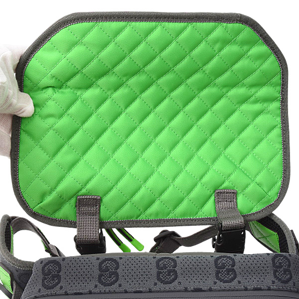 グッチ バッグ メンズ スモール バックパック GGナイロン ベルトバッグ グレー×レッド×グリーン GUCCI 752100 中古