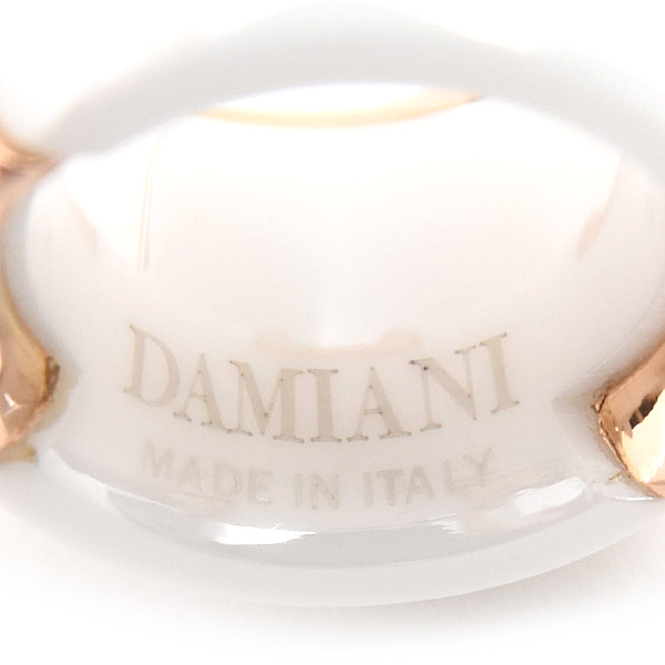 ダミアーニ ネックレス レディース メンズ Dアイコン ダイヤ ペンダント ホワイトセラミック ピンクゴールド DAMIANI K18PG×CE 中古