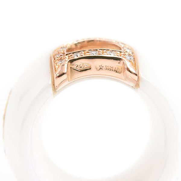 ダミアーニ ネックレス レディース メンズ Dアイコン ダイヤ ペンダント ホワイトセラミック ピンクゴールド DAMIANI K18PG×CE 中古