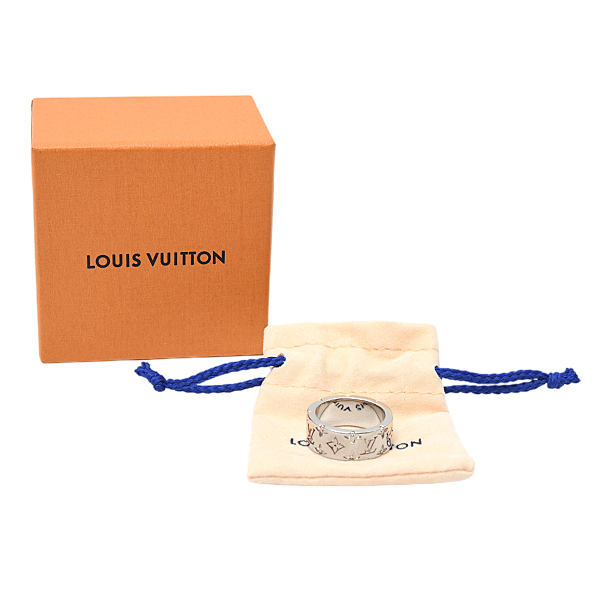 ルイヴィトン リング メンズ リング LV モザイク 実寸16.5号 刻印 S メタル Louis Vuitton M1182S 中古