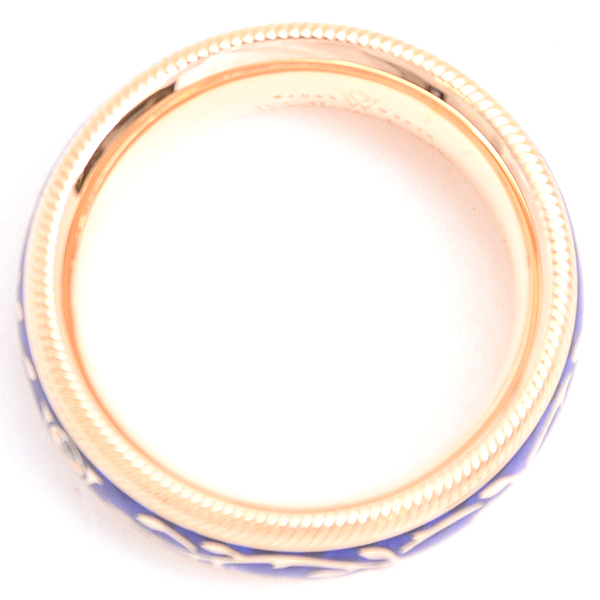 ウェレンドルフ 指輪 レディース フォーゲットミーノット エマイユ 1Pダイヤ リング 52号 イエローゴールド Wellendorff 750YG 中古