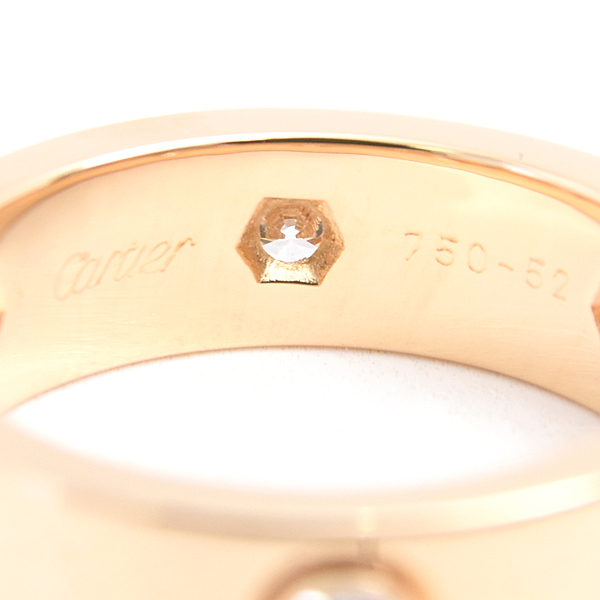 カルティエ 指輪 レディース ラブリング フルダイヤモンド 52号 イエローゴールド Cartier 750YG 中古