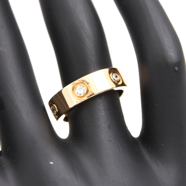 カルティエ 指輪 レディース ラブリング フルダイヤモンド 52号 イエローゴールド Cartier 750YG 中古