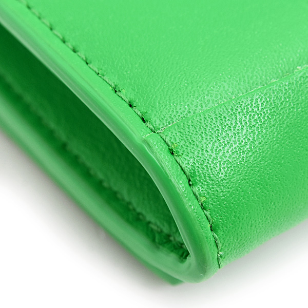 ボッテガヴェネタ 財布 メンズ レディース カセット 二つ折り 札入れ カーフ グリーン BOTTEGA VENETA 679844 中古