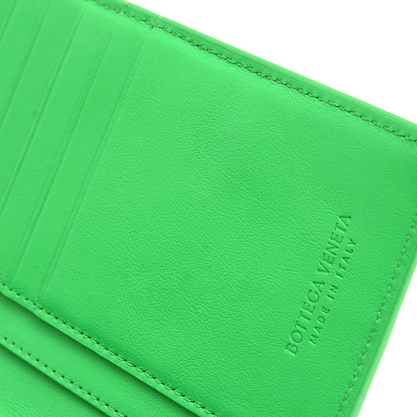ボッテガヴェネタ 財布 メンズ レディース カセット 二つ折り 札入れ カーフ グリーン BOTTEGA VENETA 679844 中古