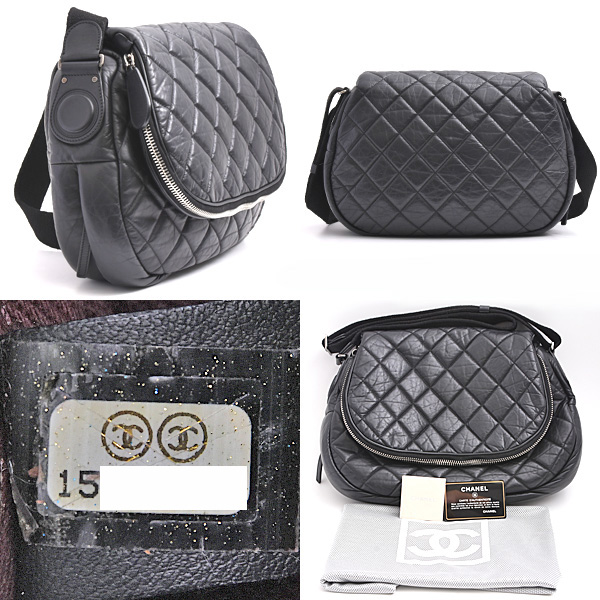 シャネル バッグ レディース マトラッセ コココクーン ショルダーバッグ レザー ブラック 本革 COCO COCOON CHANEL 中古