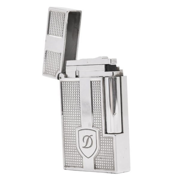 デュポン S.T.Dupont ローラガスライター ライン2 ダブルバーナー ブラゾン 紋章 シルバー メンテナンス済み 中古