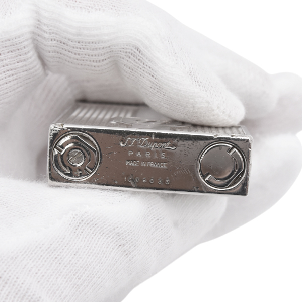 デュポン S.T.Dupont ローラガスライター ライン2 ダブルバーナー ブラゾン 紋章 シルバー メンテナンス済み 中古