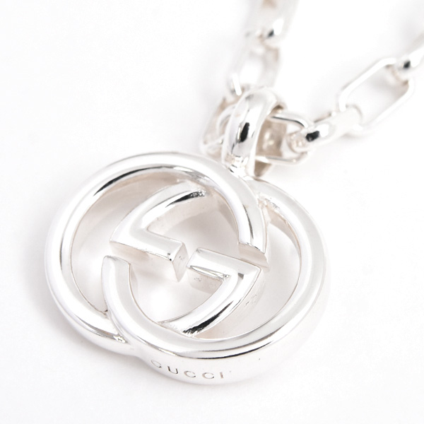 グッチ ネックレス メンズ レディース インターロッキングG チェーンネックレス スターリングシルバー GUCCI 295710 J8400 8106 Ag925 中古