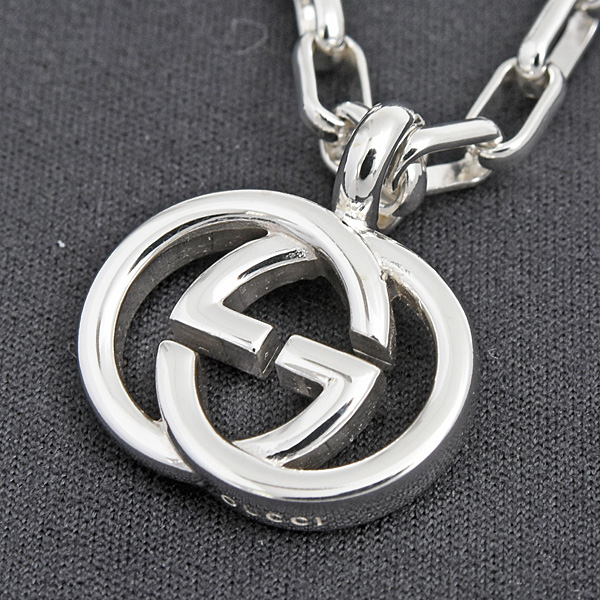 グッチ ネックレス メンズ レディース インターロッキングG チェーンネックレス スターリングシルバー GUCCI 295710 J8400 8106 Ag925 中古