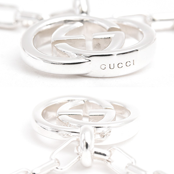 グッチ ネックレス メンズ レディース インターロッキングG チェーンネックレス スターリングシルバー GUCCI 295710 J8400 8106 Ag925 中古
