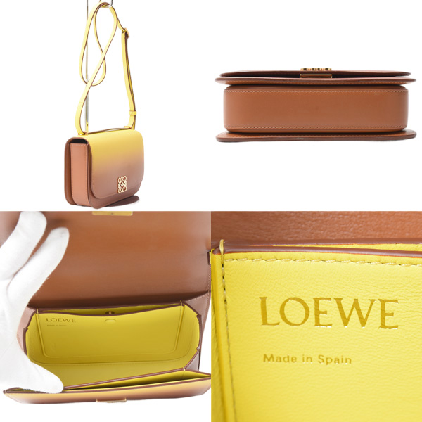 ロエベ バッグ レディース ゴヤ スモール ショルダーバッグ レザー イエローグラデーション LOEWE 中古