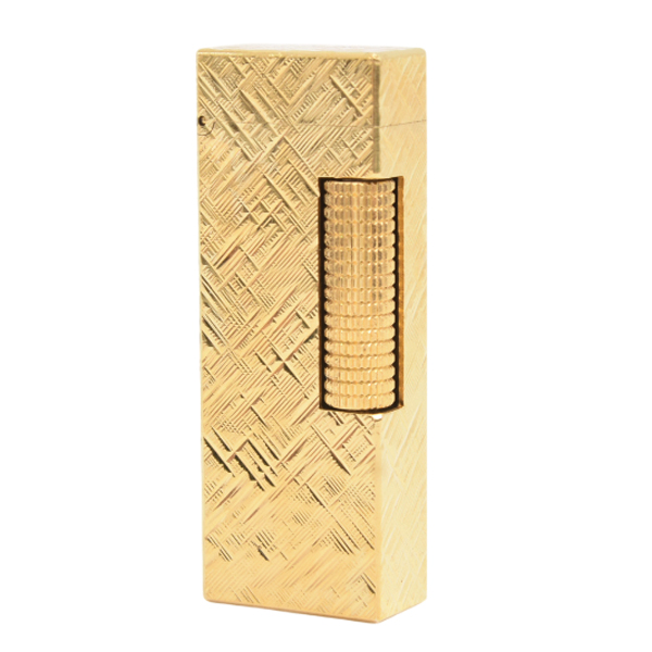 ダンヒル dunhill ローラー ガスライター モザイクカット ゴールド メンテナンス済み 中古