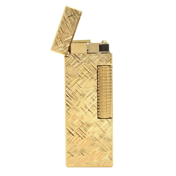 ダンヒル dunhill ローラー ガスライター モザイクカット ゴールド メンテナンス済み 中古