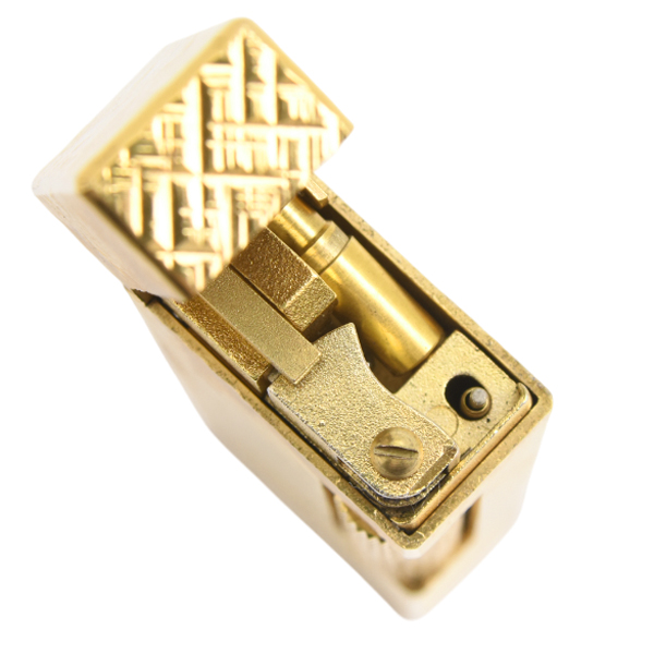 ダンヒル dunhill ローラー ガスライター モザイクカット ゴールド メンテナンス済み 中古