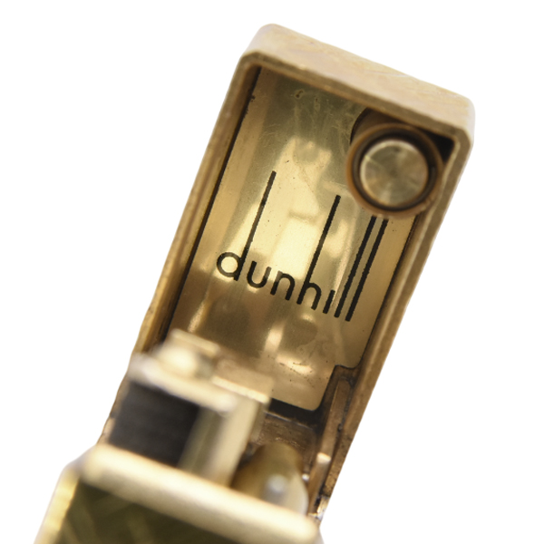 ダンヒル dunhill ローラー ガスライター モザイクカット ゴールド メンテナンス済み 中古