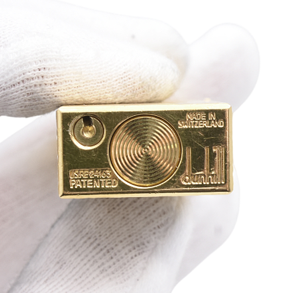 ダンヒル dunhill ローラー ガスライター モザイクカット ゴールド メンテナンス済み 中古