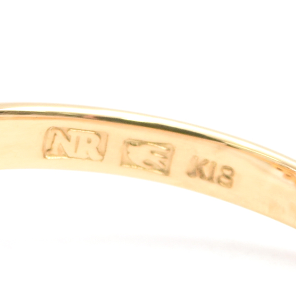 ニナリッチ 指輪 レディース パール×ダイヤ リング 11号 6.3mm珠 イエローゴールド NINA RICCI K18 中古