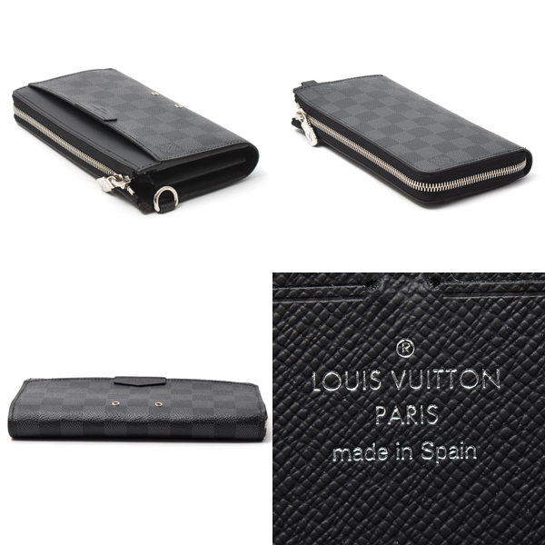ルイヴィトン 財布 メンズ ダミエグラフィット ジッピー ドラゴンヌ 長財布 クラッチバッグ Louis Vuitton N60379 中古
