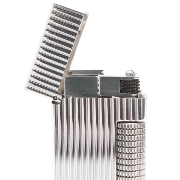 ダンヒル dunhill ローラー ガスライター ストライプ シルバー メンテナンス済み 中古