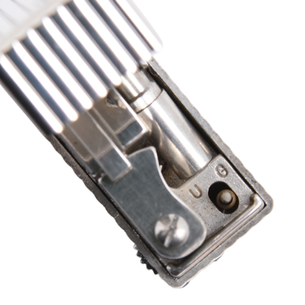 ダンヒル dunhill ローラー ガスライター ストライプ シルバー メンテナンス済み 中古