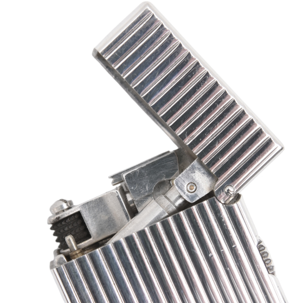 ダンヒル dunhill ローラー ガスライター ストライプ シルバー メンテナンス済み 中古