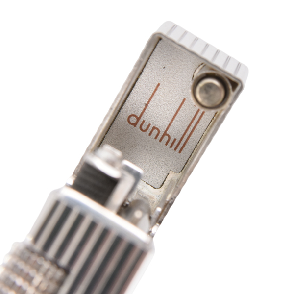 ダンヒル dunhill ローラー ガスライター ストライプ シルバー メンテナンス済み 中古