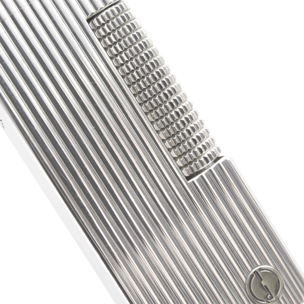 ダンヒル dunhill ローラー ガスライター ストライプ シルバー メンテナンス済み 中古