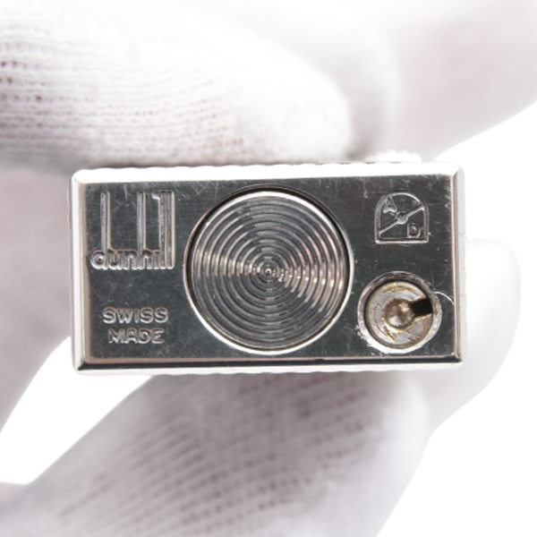 ダンヒル dunhill ローラー ガスライター ストライプ シルバー メンテナンス済み 中古