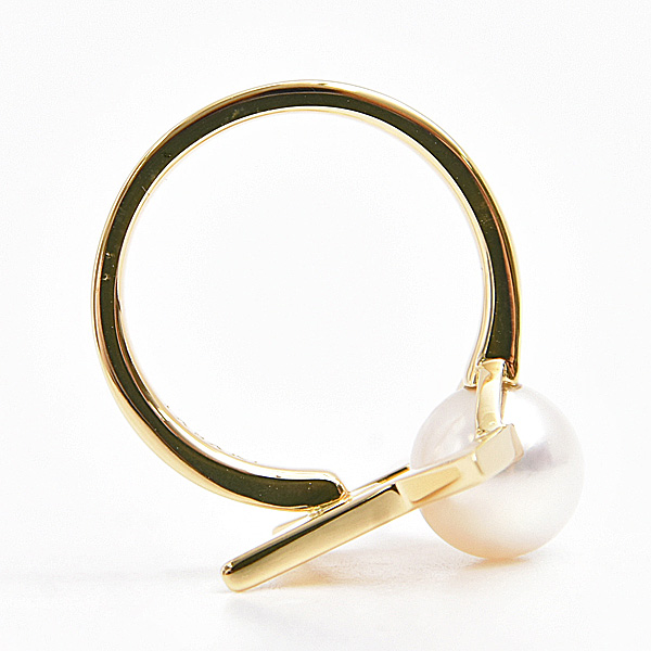 タサキ 指輪 レディース コメット プラス リング 実測10号 イエローゴールド パール 7.8mm珠 真珠 TASAKI 田崎 R-4831-18K 750YG K18 中古