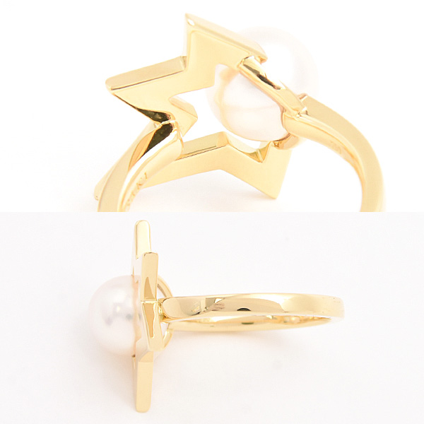 タサキ 指輪 レディース コメット プラス リング 実測10号 イエローゴールド パール 7.8mm珠 真珠 TASAKI 田崎 R-4831-18K 750YG K18 中古