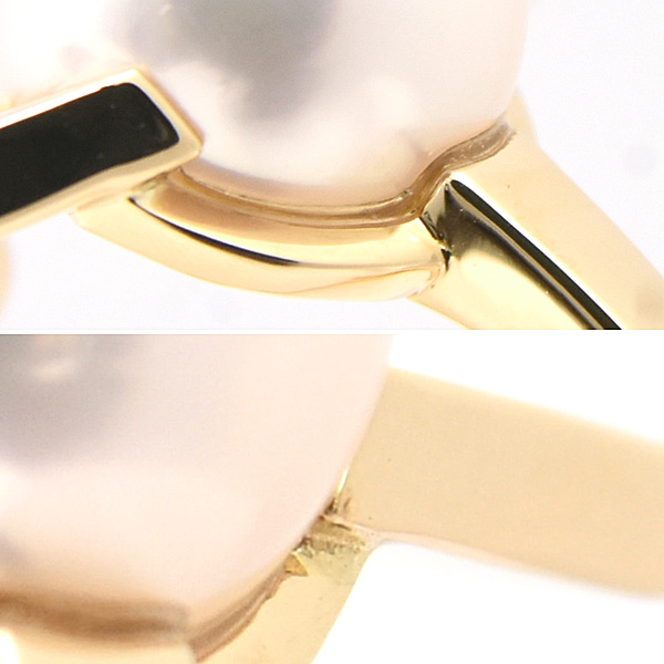 タサキ 指輪 レディース コメット プラス リング 実測10号 イエローゴールド パール 7.8mm珠 真珠 TASAKI 田崎 R-4831-18K 750YG K18 中古