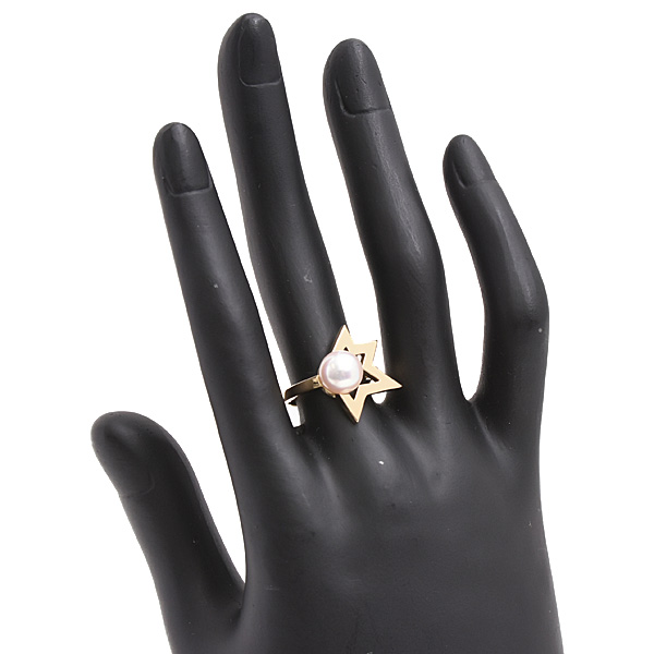 タサキ 指輪 レディース コメット プラス リング 実測10号 イエローゴールド パール 7.8mm珠 真珠 TASAKI 田崎 R-4831-18K 750YG K18 中古