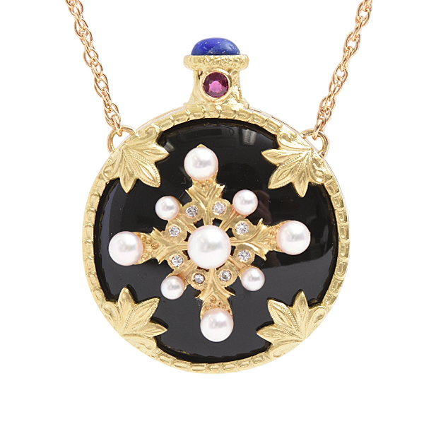 クリスチャンベルナール ネックレス パフュームボトルデザイン R0.15ct D0.08ct イエローゴールド K18YG Christian Bernard 中古