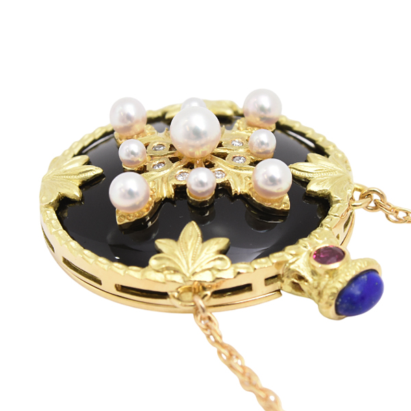 クリスチャンベルナール ネックレス パフュームボトルデザイン R0.15ct D0.08ct イエローゴールド K18YG Christian Bernard 中古